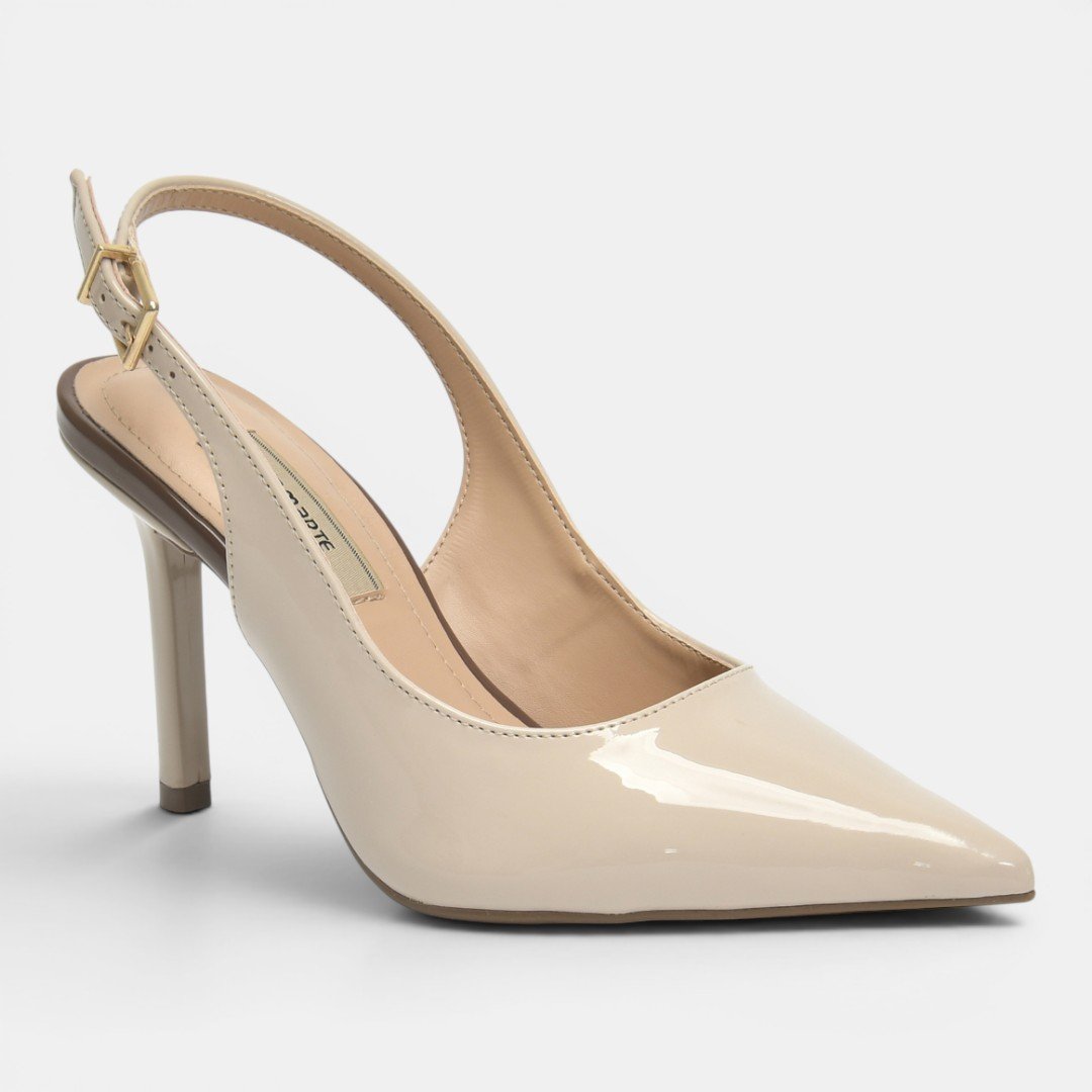 Scarpin Slingback Via Marte Off White Bege 2