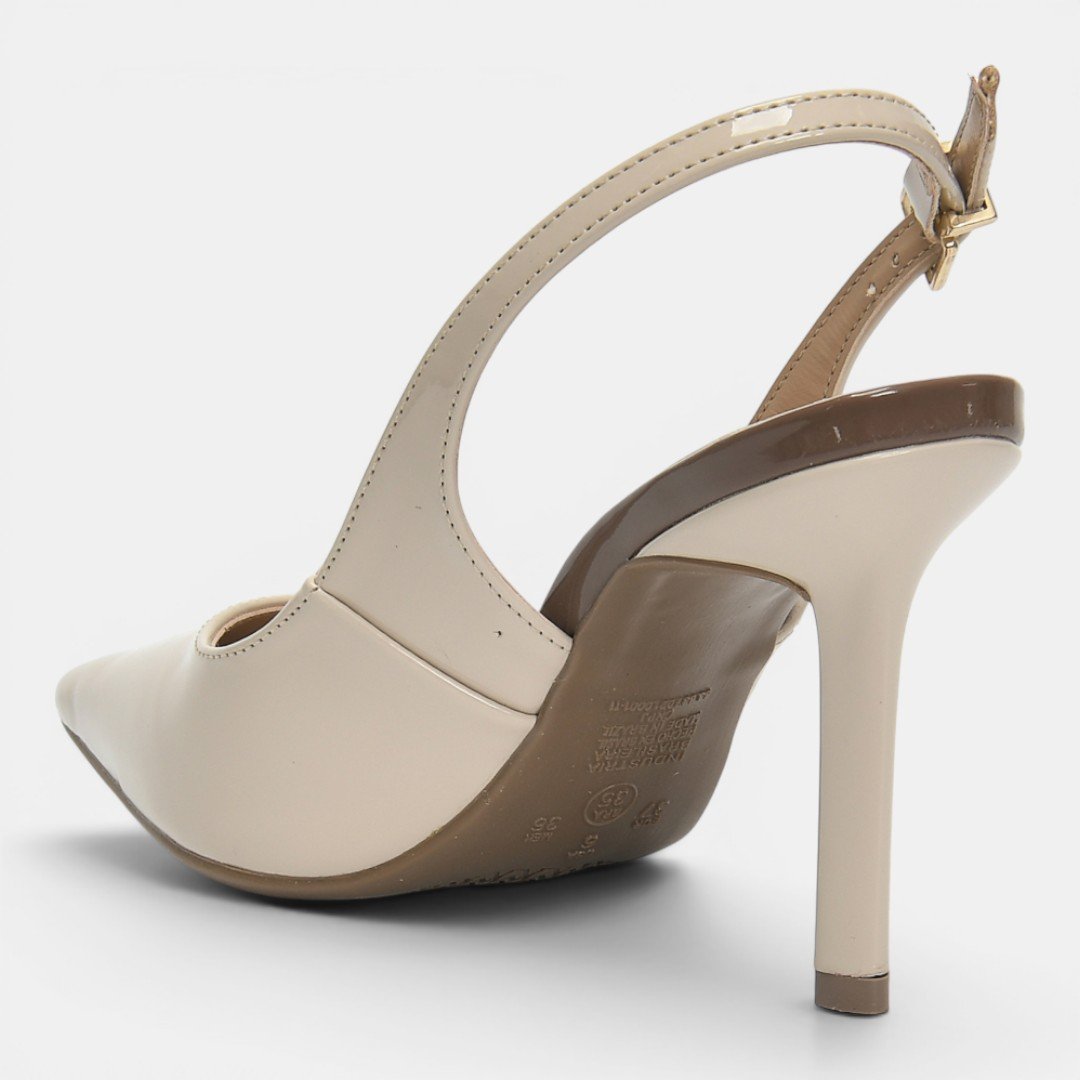 Scarpin Slingback Via Marte Off White Bege 3