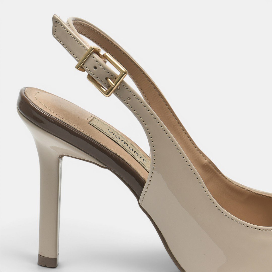 Scarpin Slingback Via Marte Off White Bege 4