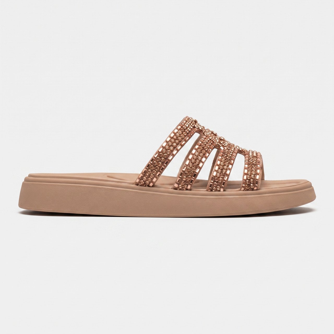Papete Feminina Moleca Com Strass Nude