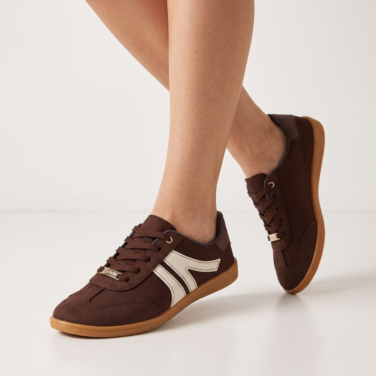 Tênis Moleca Casual Feminino Marrom com Off White Marrom 2