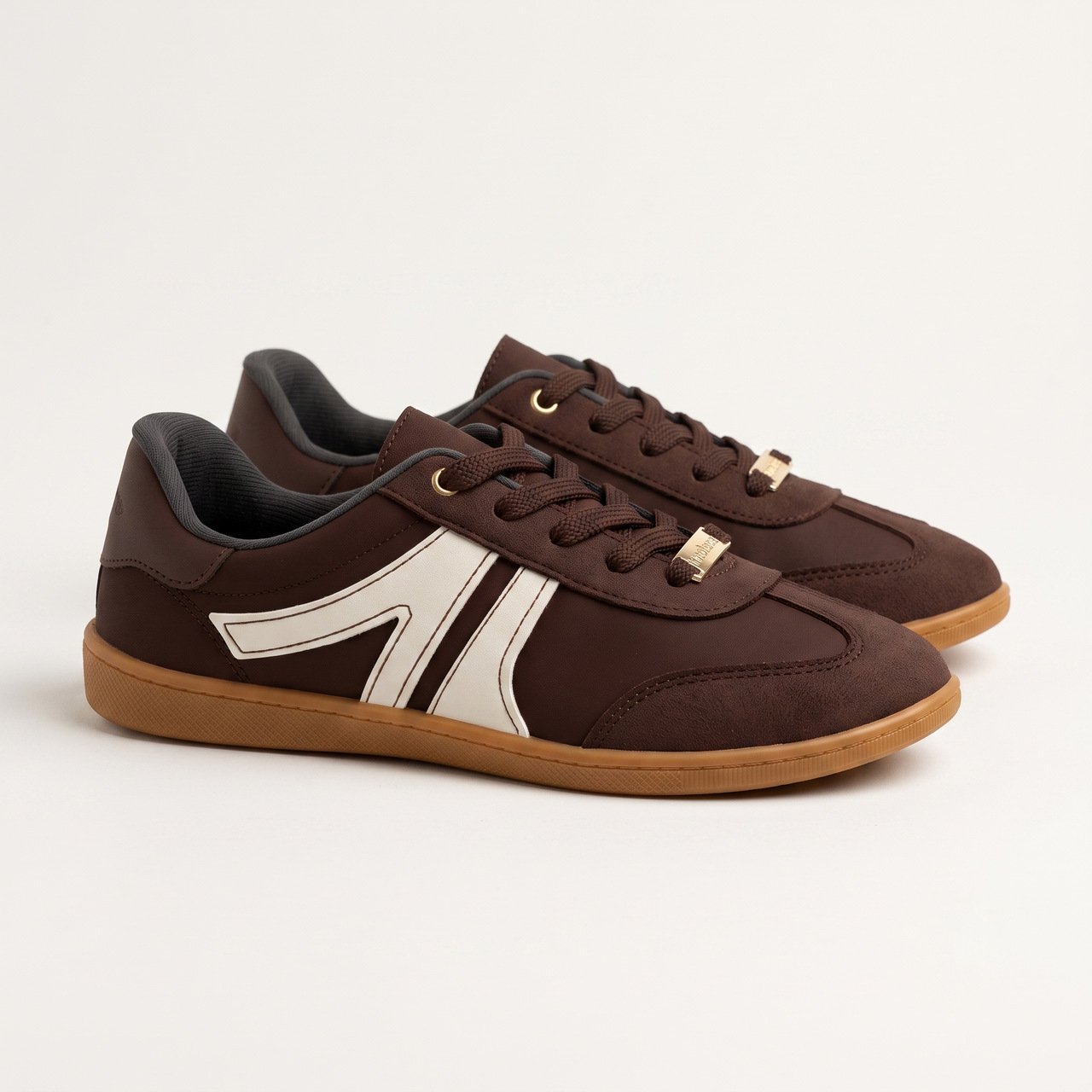 Tênis Moleca Casual Feminino Marrom com Off White Marrom 3
