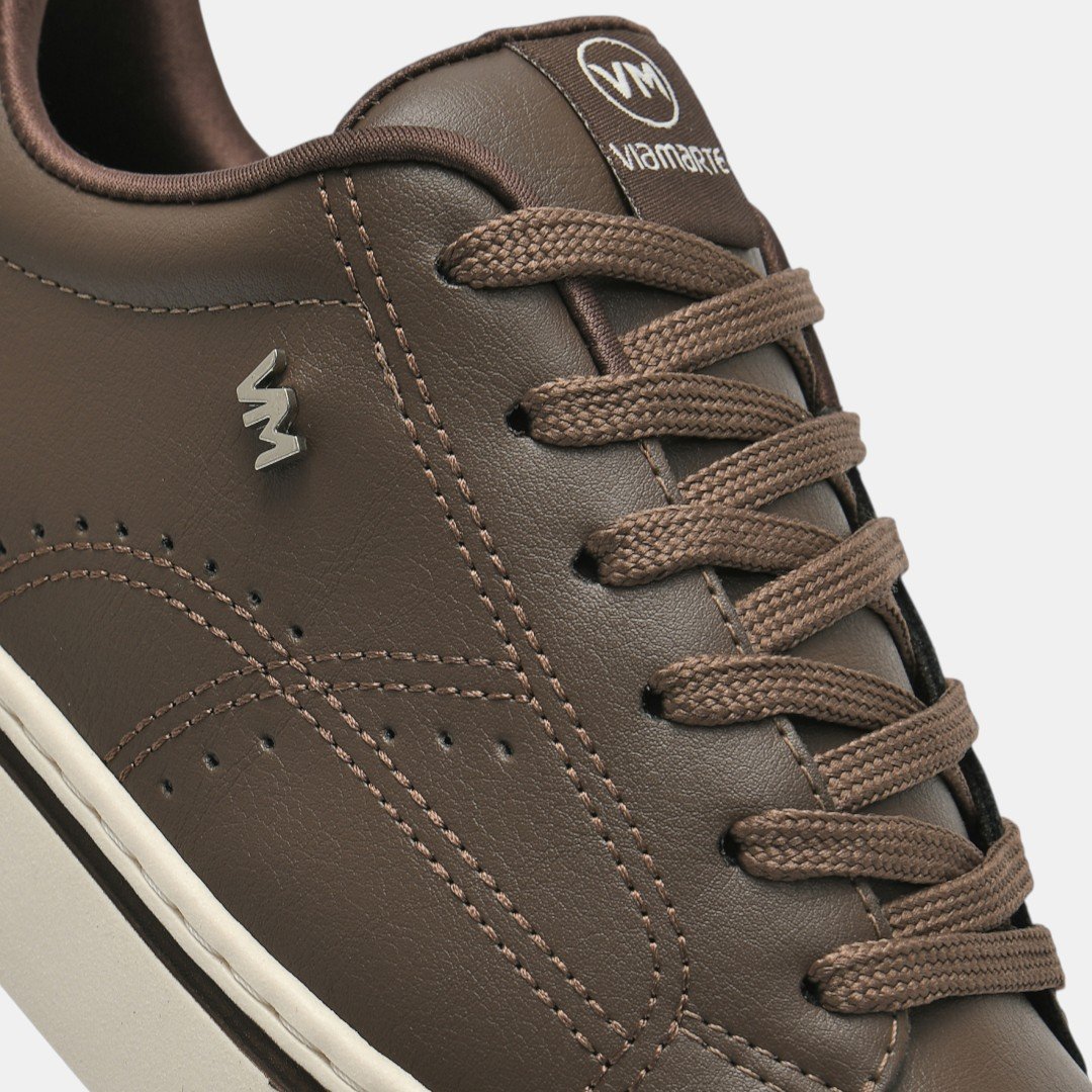 Tênis Via Marte Casual Feminino Marrom Bege 5