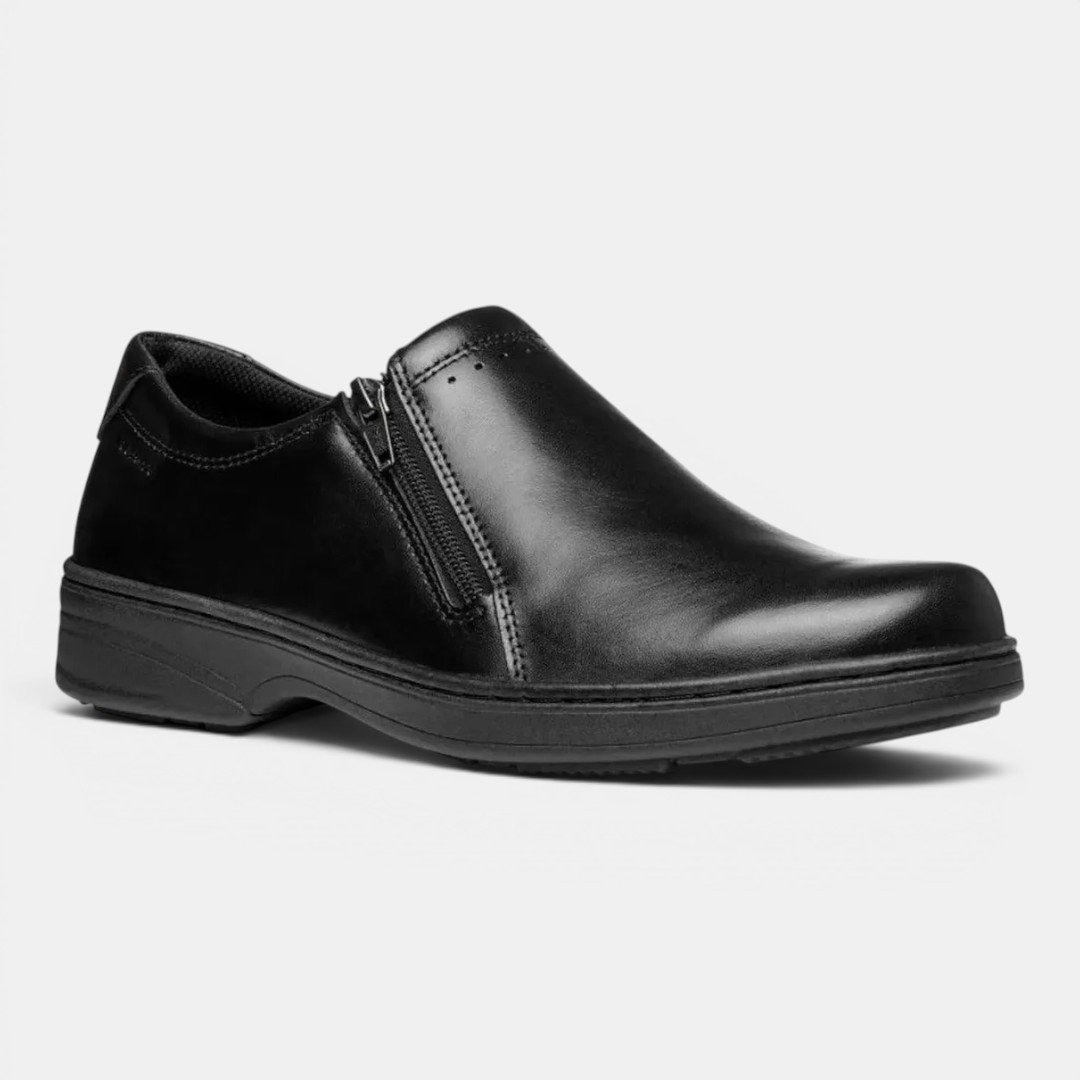 Sapato Social Masculino Pegada Em Couro Preto Preto 2