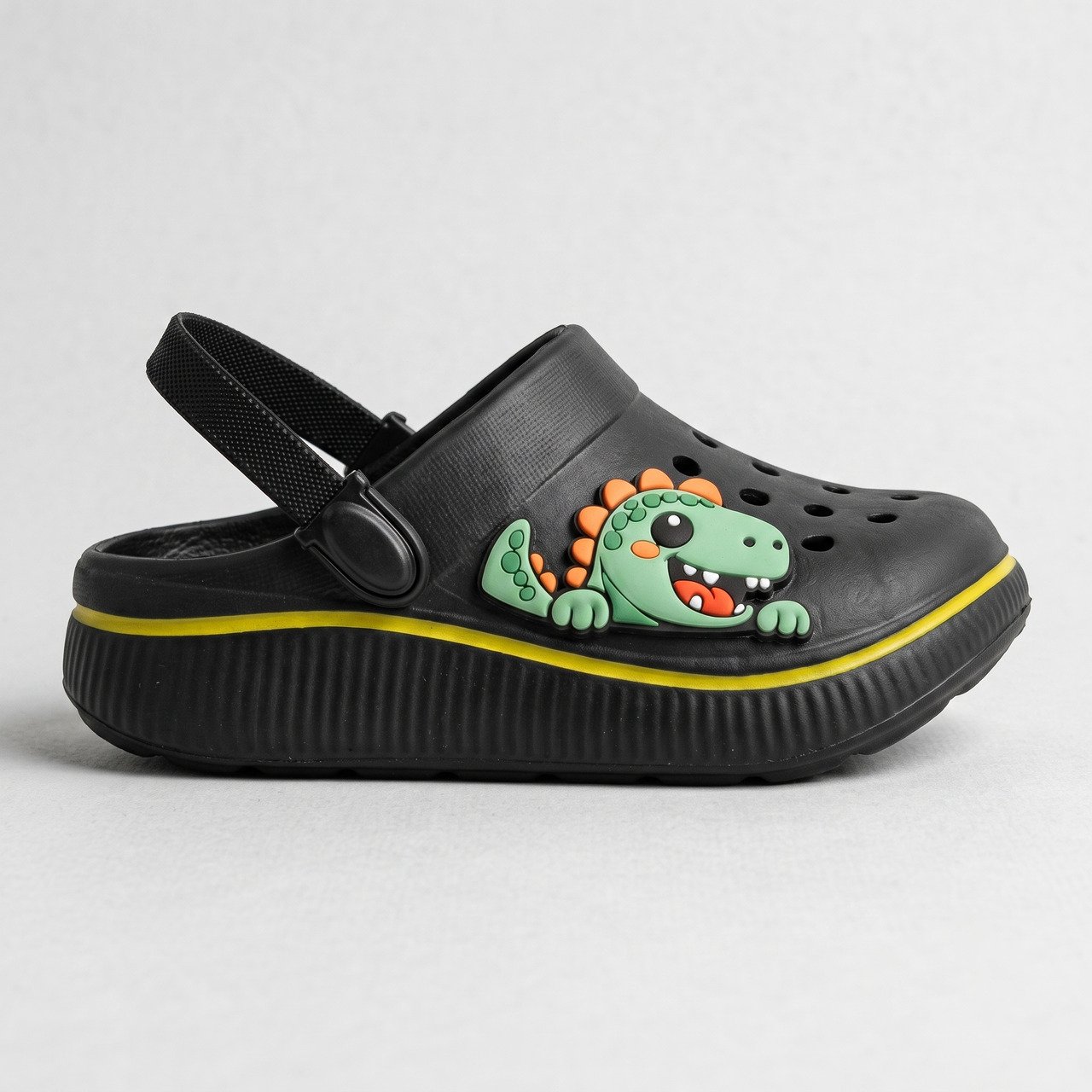 Babuche Infantil Molekinho Dinossauro Preto