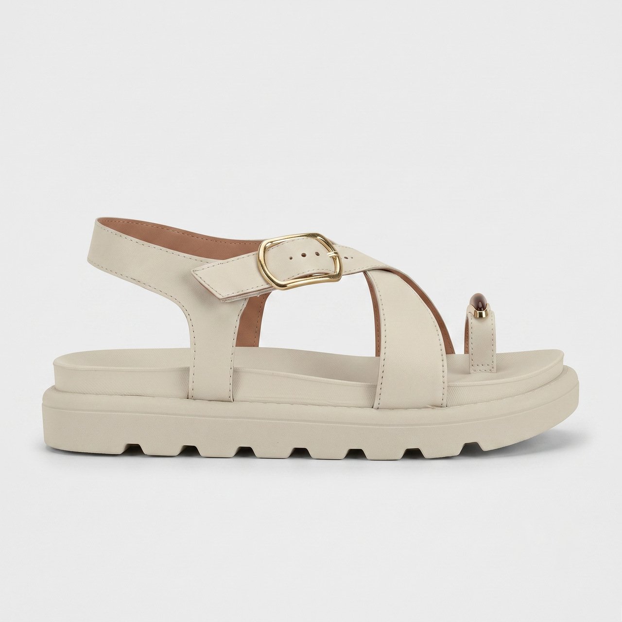 Sandália Papete Feminina Vizzano Off White