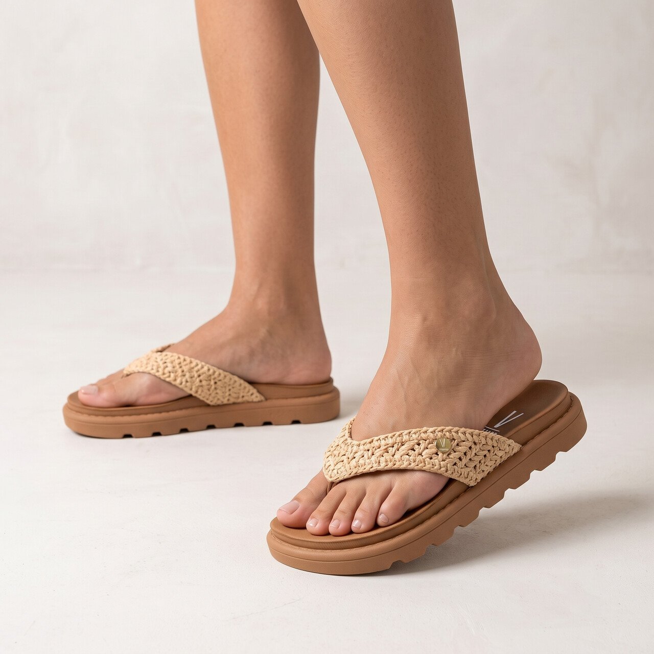 Tamanco Feminino Vizzano Crochê Natural Bege 3