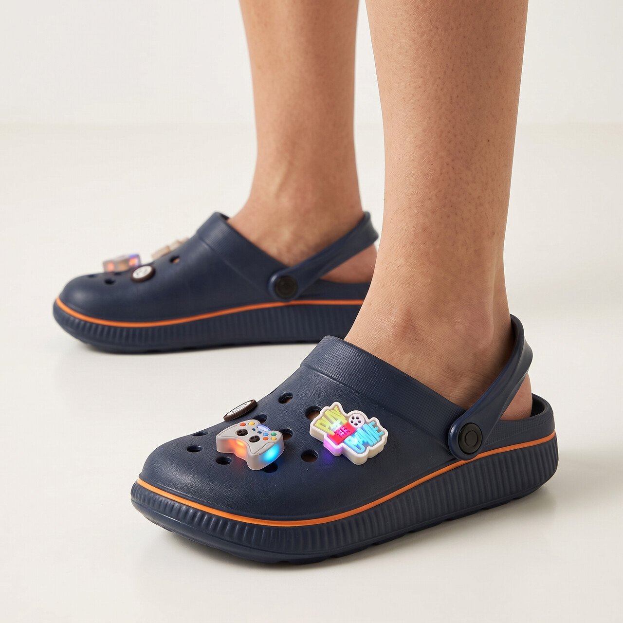 Babuche Infantil Molekinho Com Luz Azul Marinho Azul 3