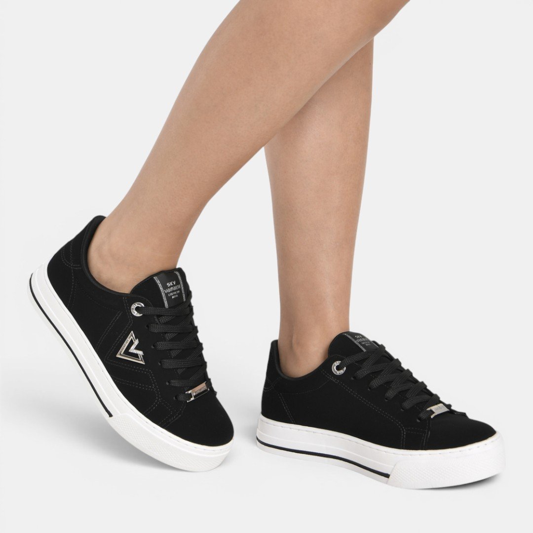 Tênis Via Marte Casual Feminino Preto Preto 3