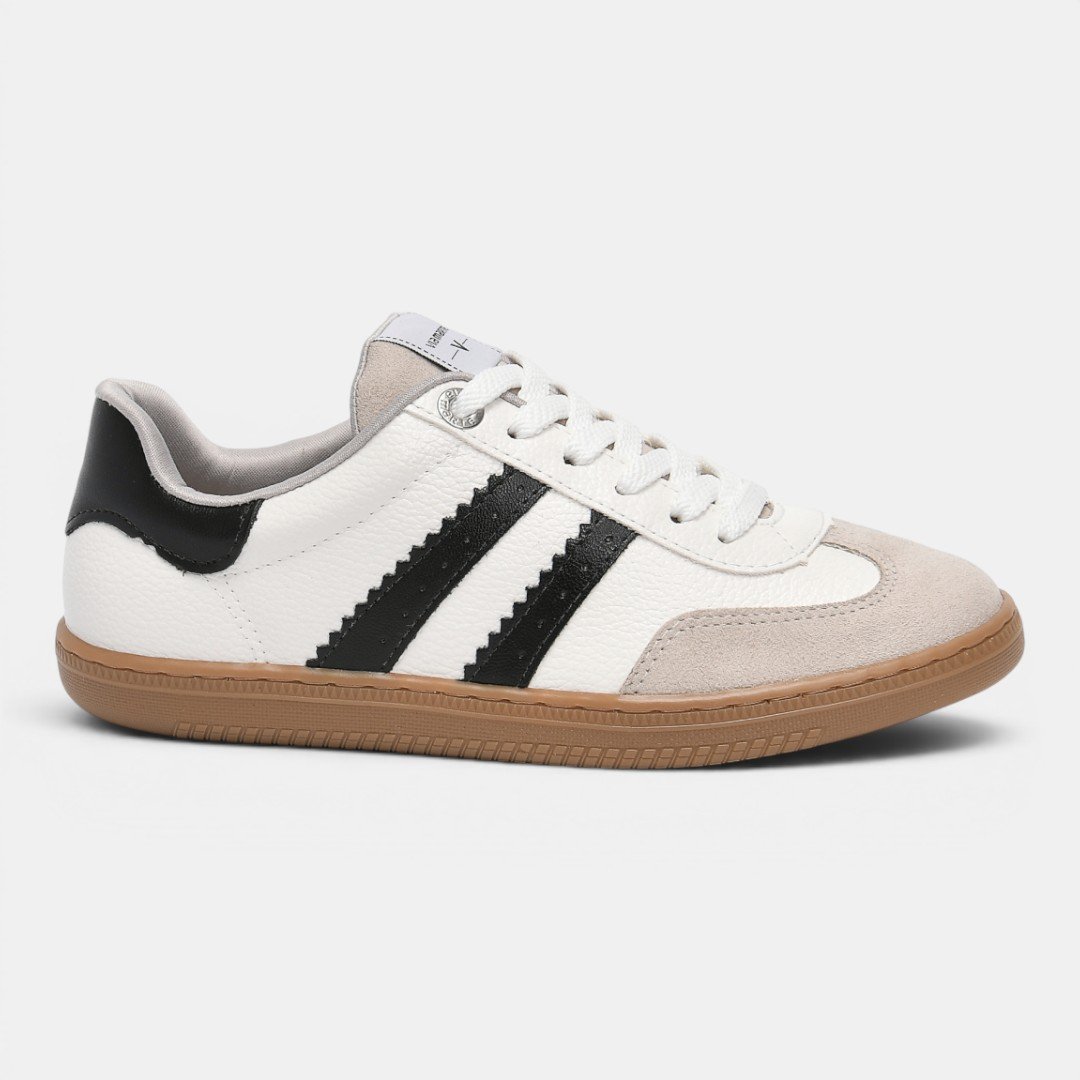 Tênis Feminino Via Marte Branco com Preto