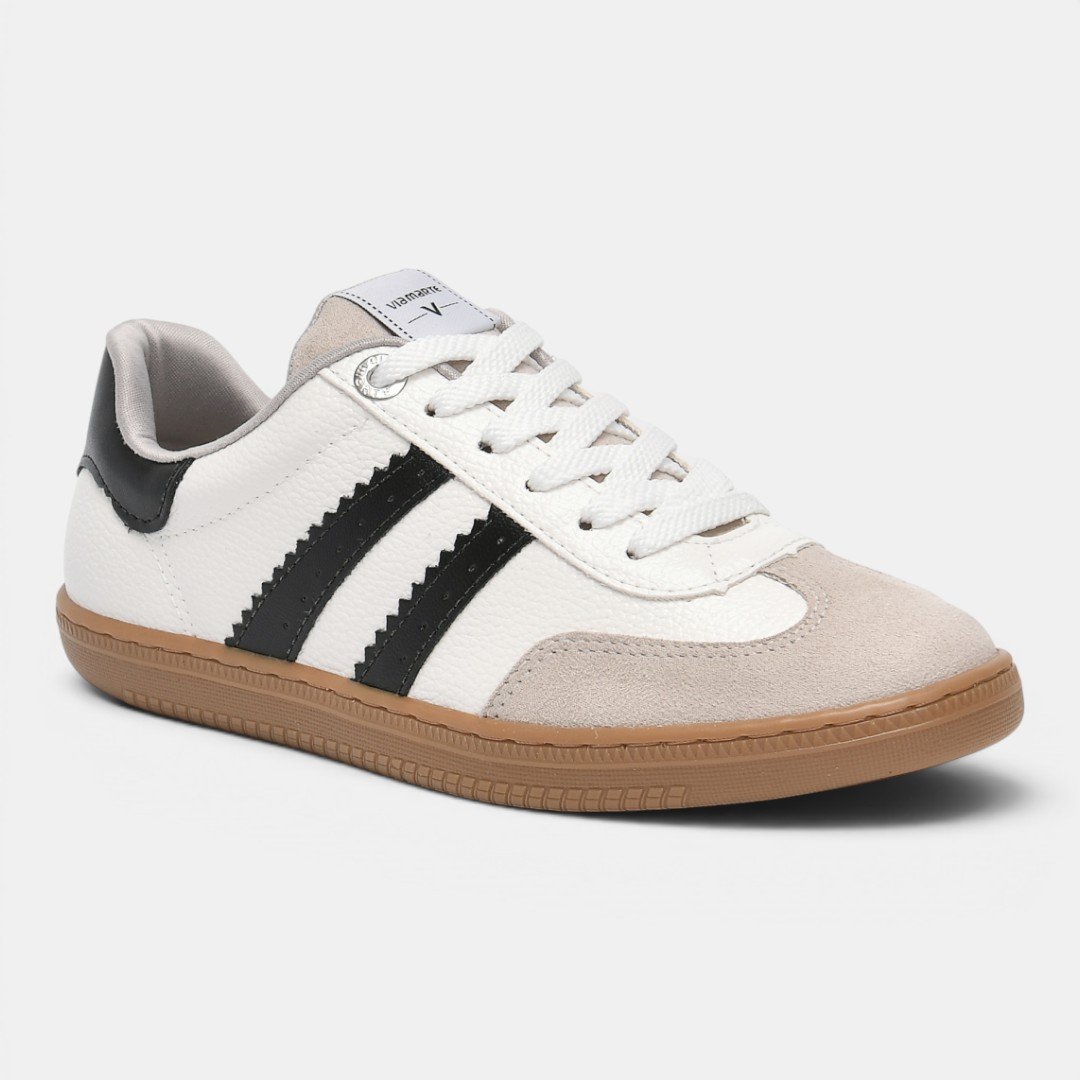 Tênis Feminino Via Marte Branco com Preto Branco 2