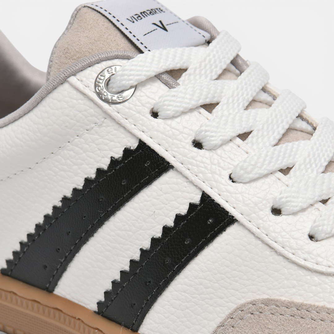 Tênis Feminino Via Marte Branco com Preto Branco 4