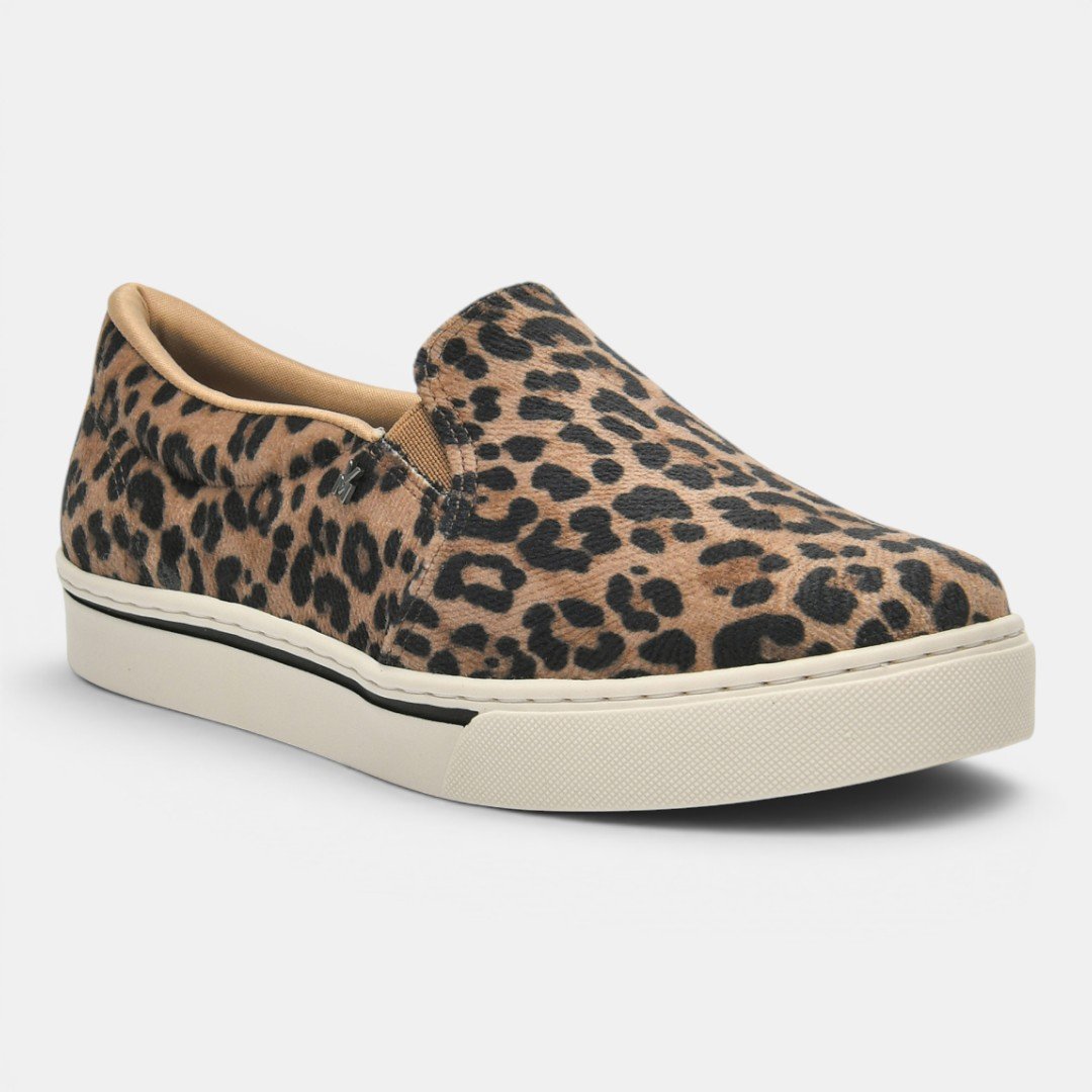 Tênis Slip On Via Marte Casual Animal Print Onça Caramelo Bege 2