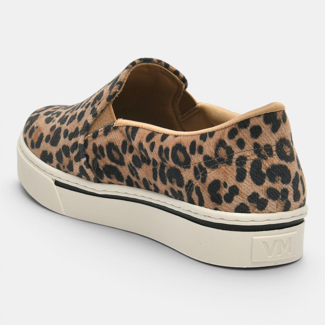 Tênis Slip On Via Marte Casual Animal Print Onça Caramelo Bege 3