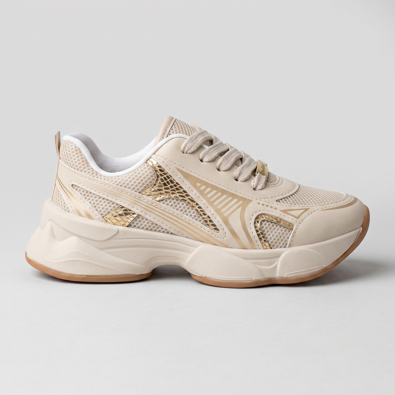 Tênis Molekinha Infantil Off White com Dourado Branco 3