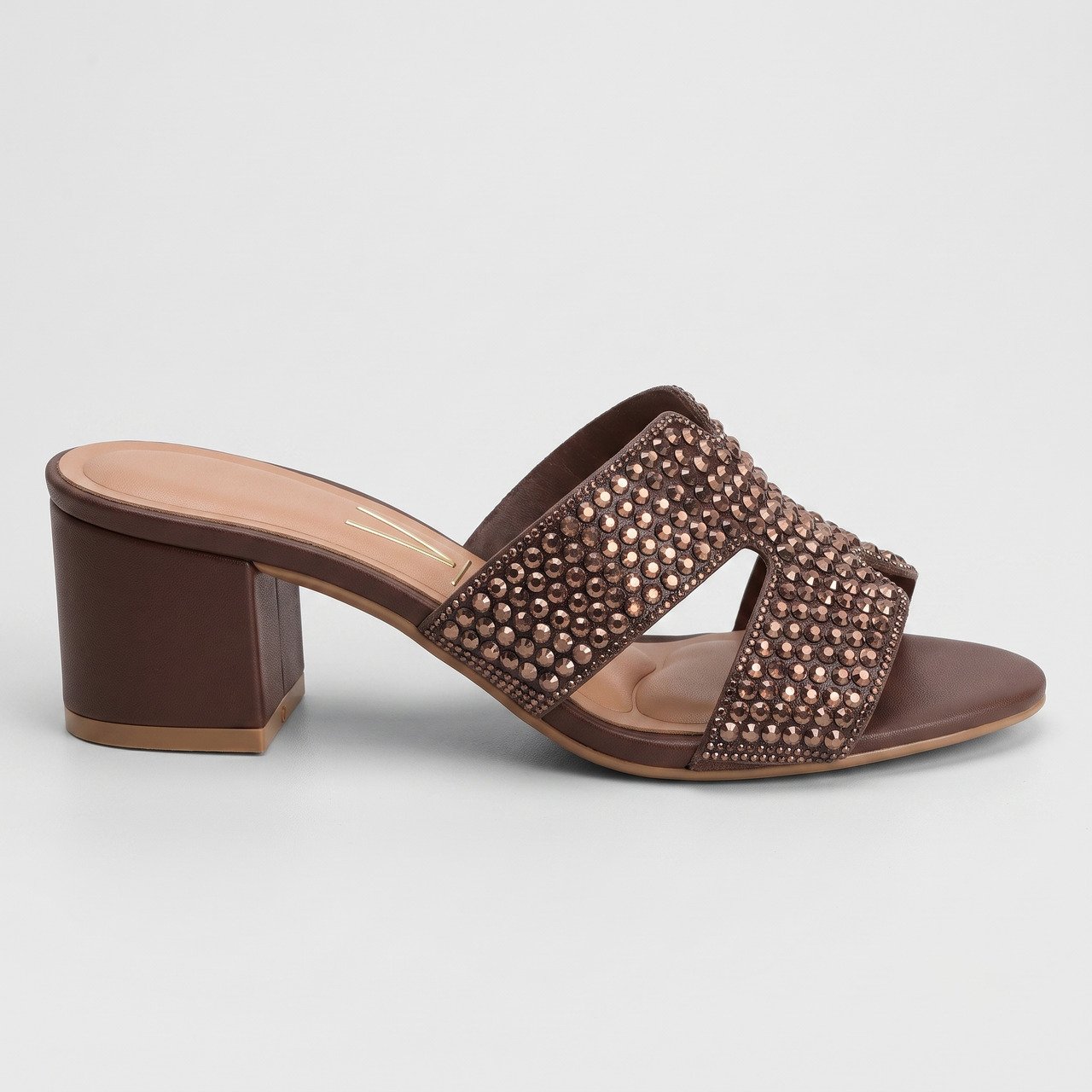 Tamanco Feminino Vizzano Com Strass Marrom