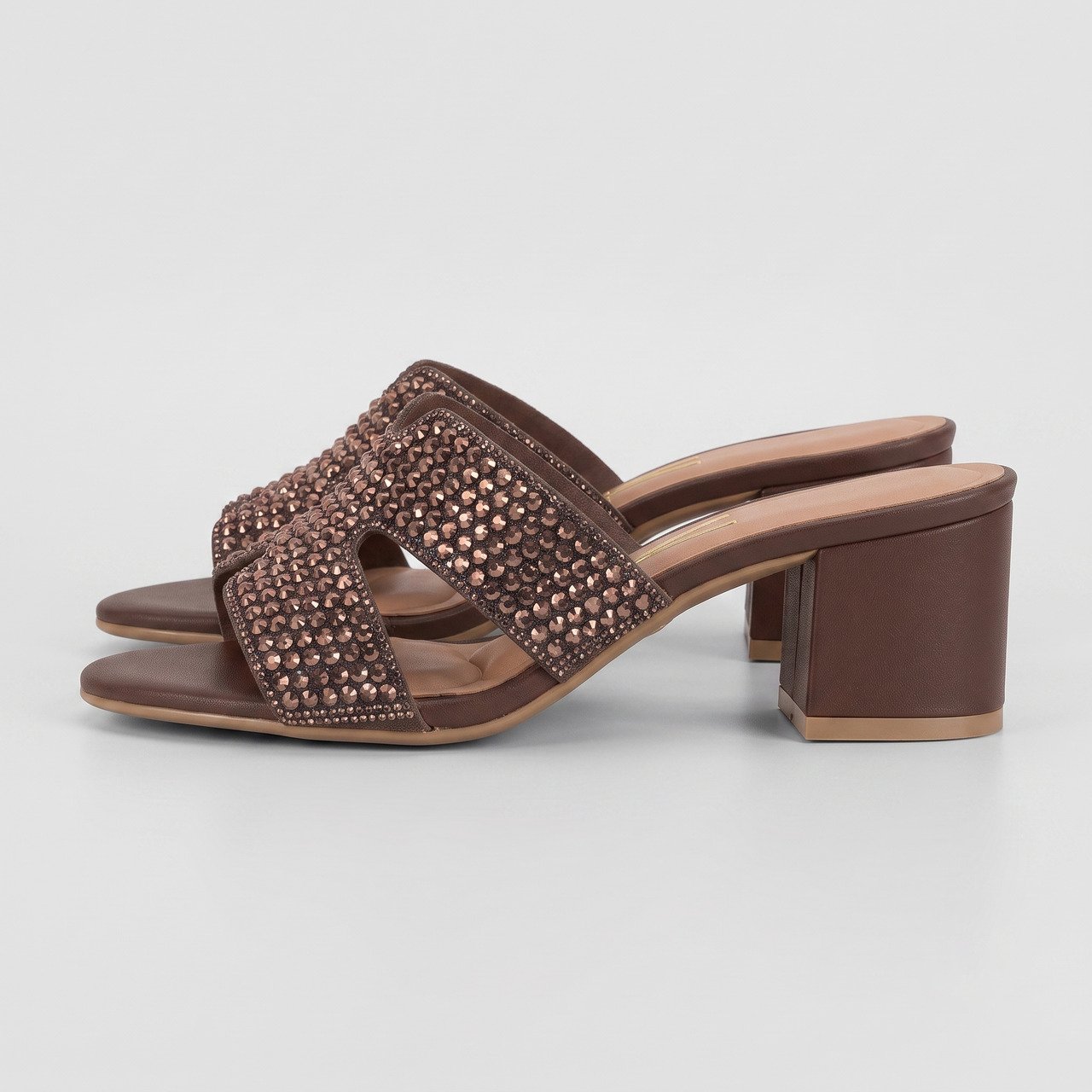 Tamanco Feminino Vizzano Com Strass Marrom Marrom 3