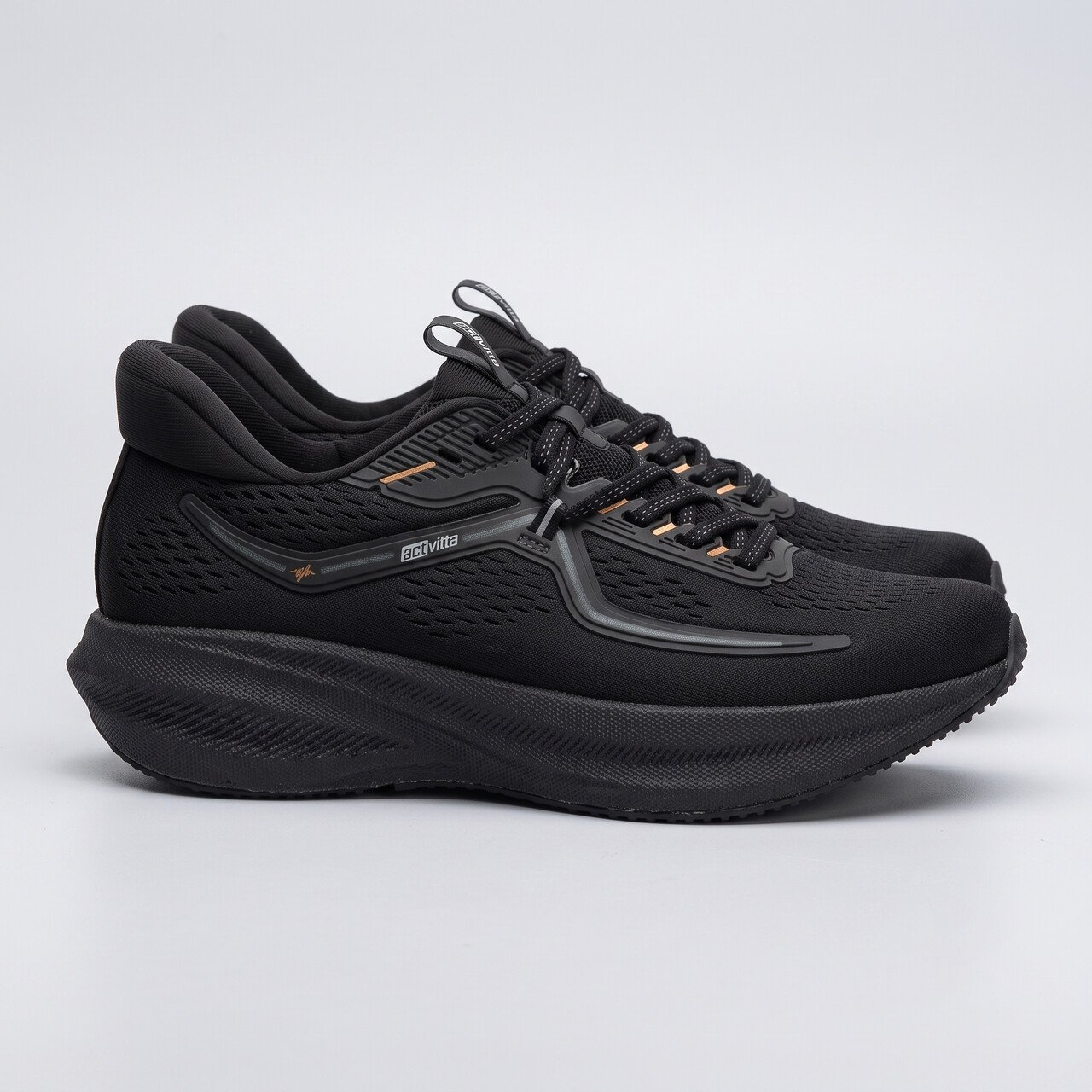 Tênis Esportivo Masculino Actvitta Preto Preto 3