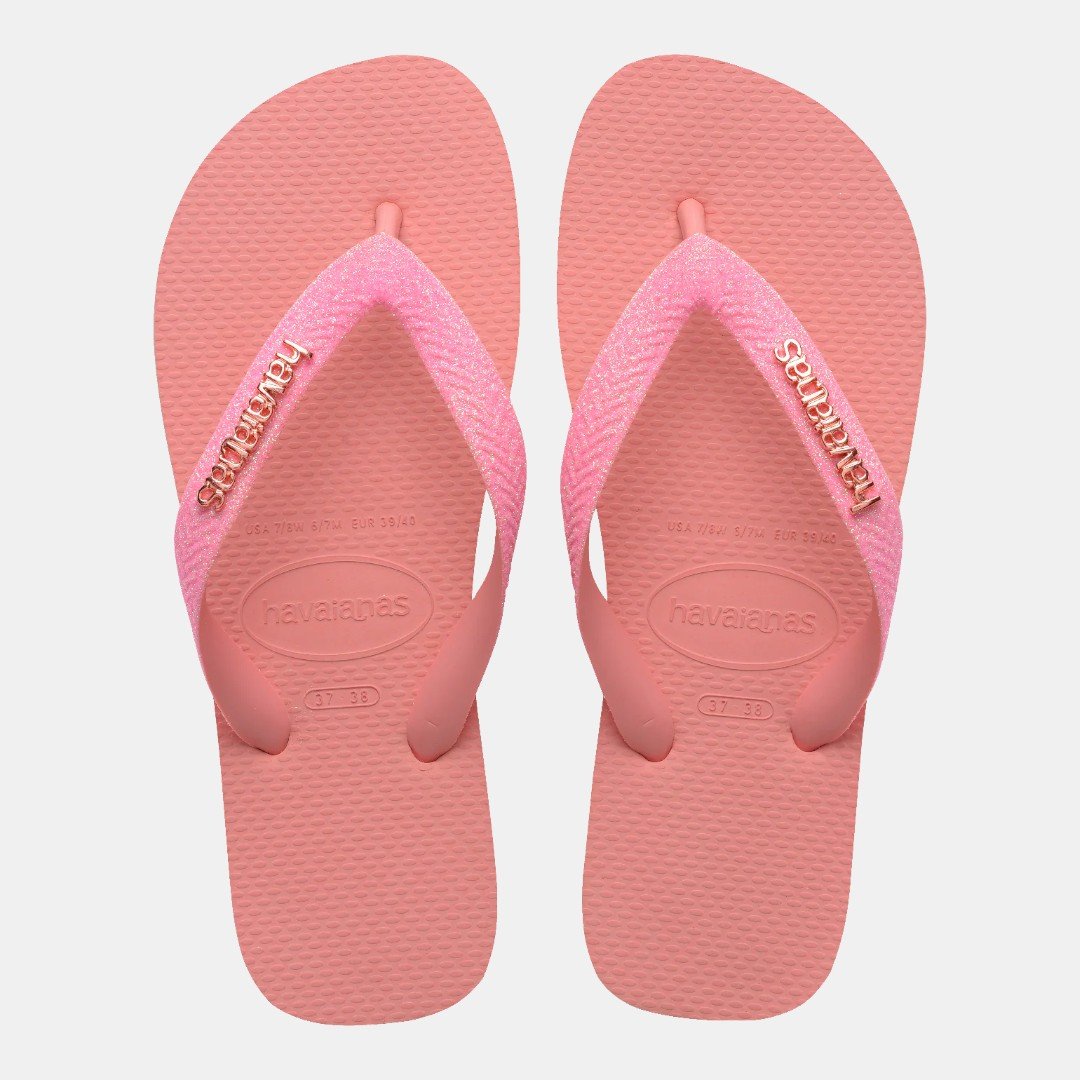 Chinelo Havaianas Top Glitter Rosa