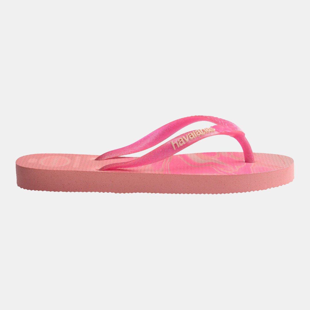 Chinelo Havaianas Infantil Slim Glitter II Manga Rosa Rosa 3