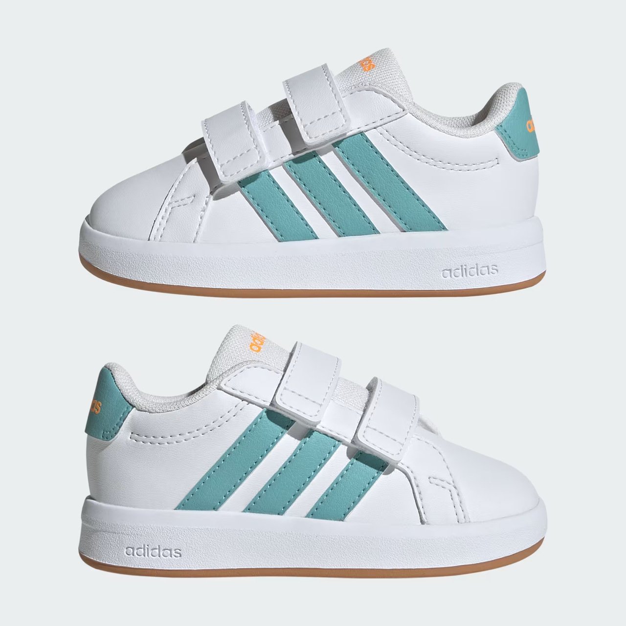 Tênis Adidas Grand Court 3.0 Infantil Branco com Verde Branco 7