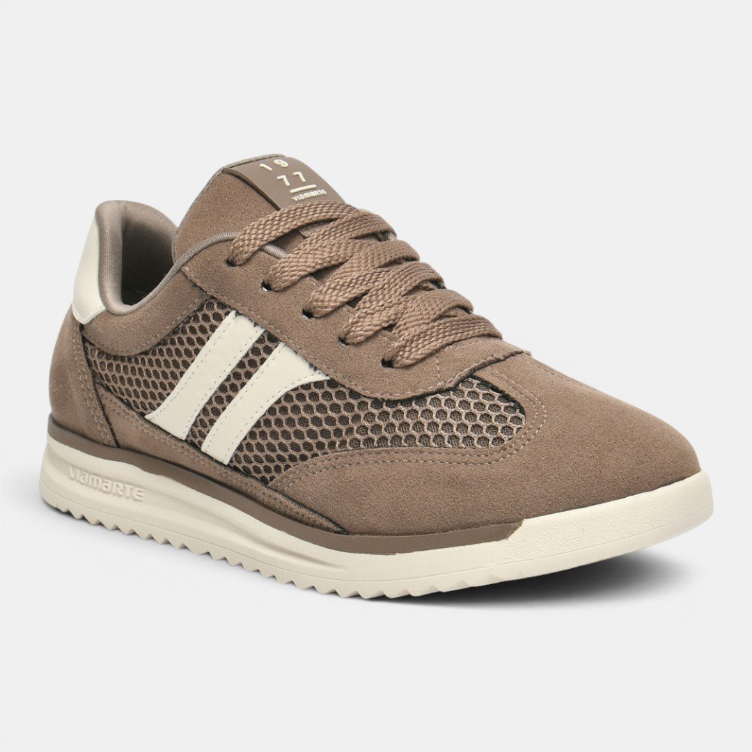 Tênis Via Marte Casual Feminino Bege Marrom 2