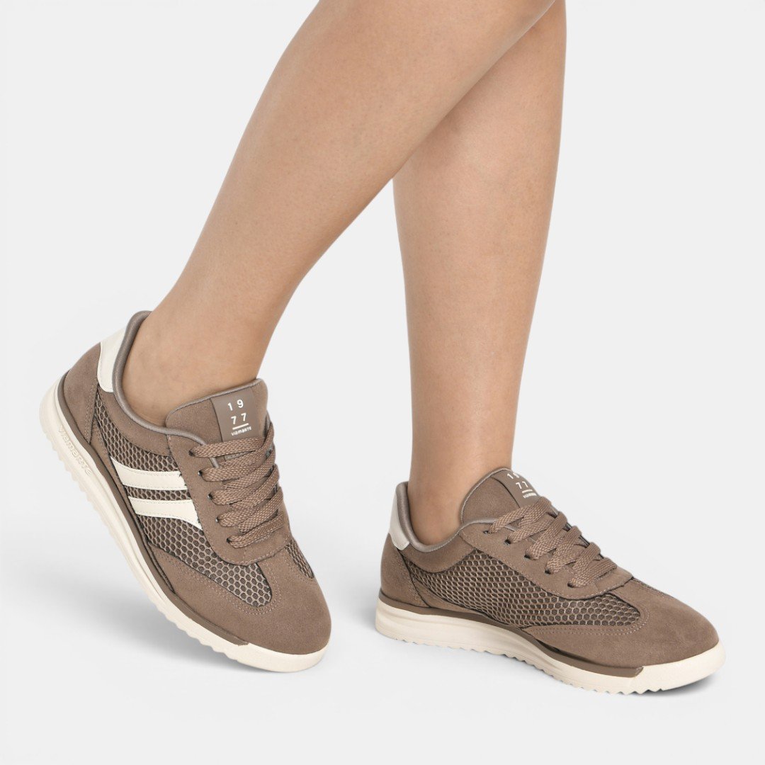 Tênis Via Marte Casual Feminino Bege Marrom 4