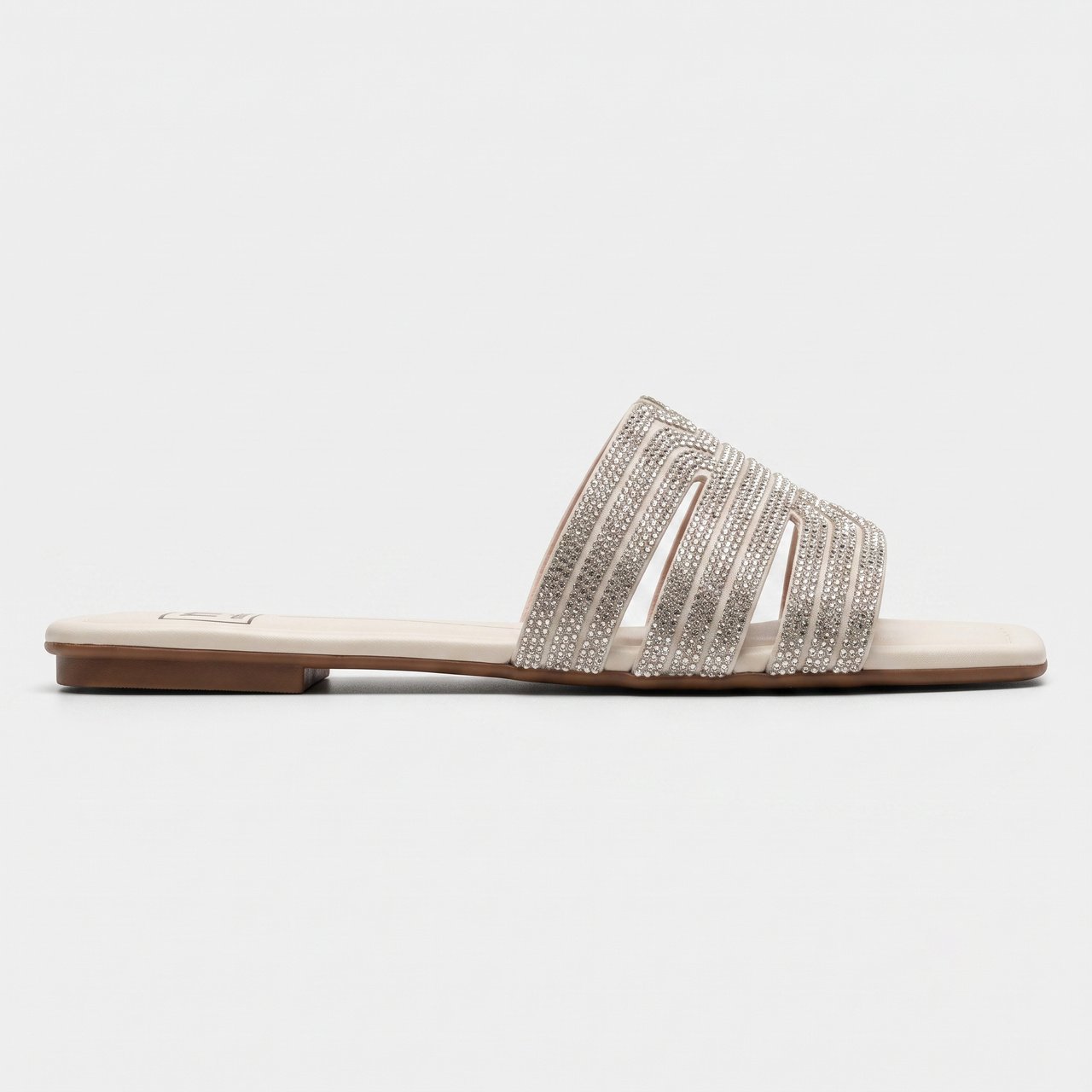 Rasteira Moleca Com Strass Off White