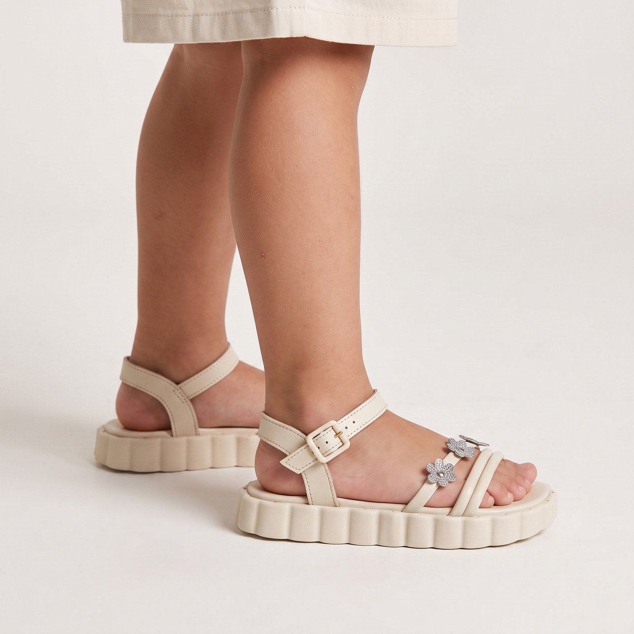 Sandália Papete Infantil Molekinha Off White Branco 2