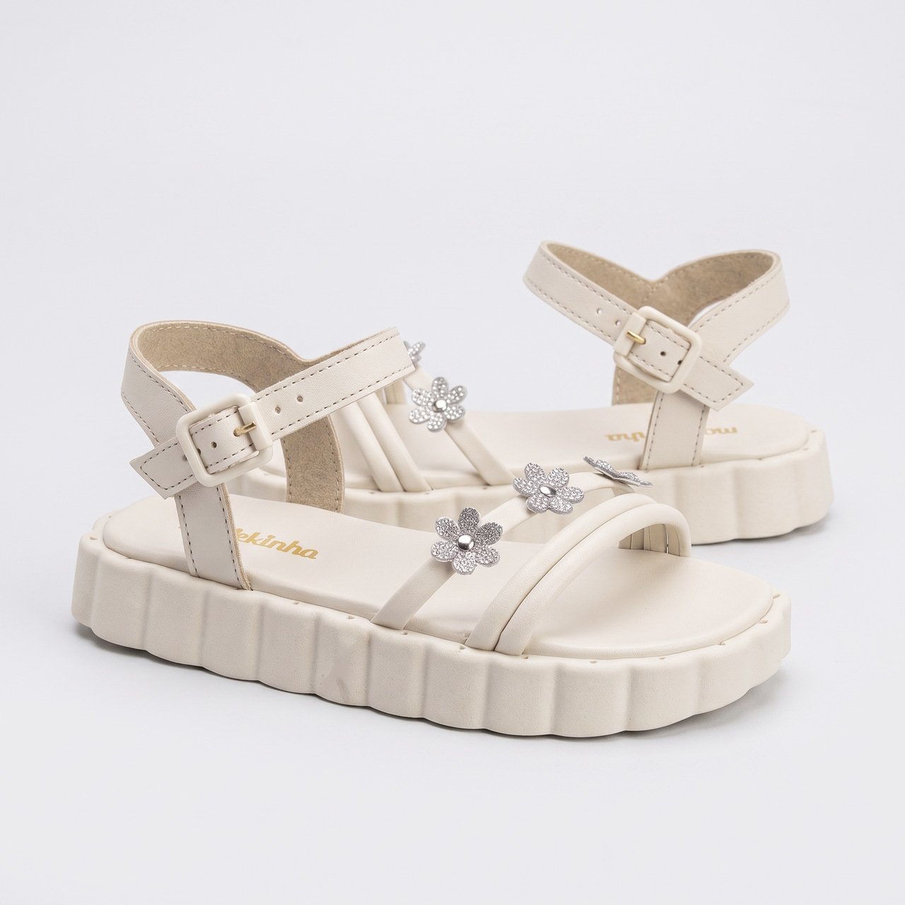 Sandália Papete Infantil Molekinha Off White Branco 3
