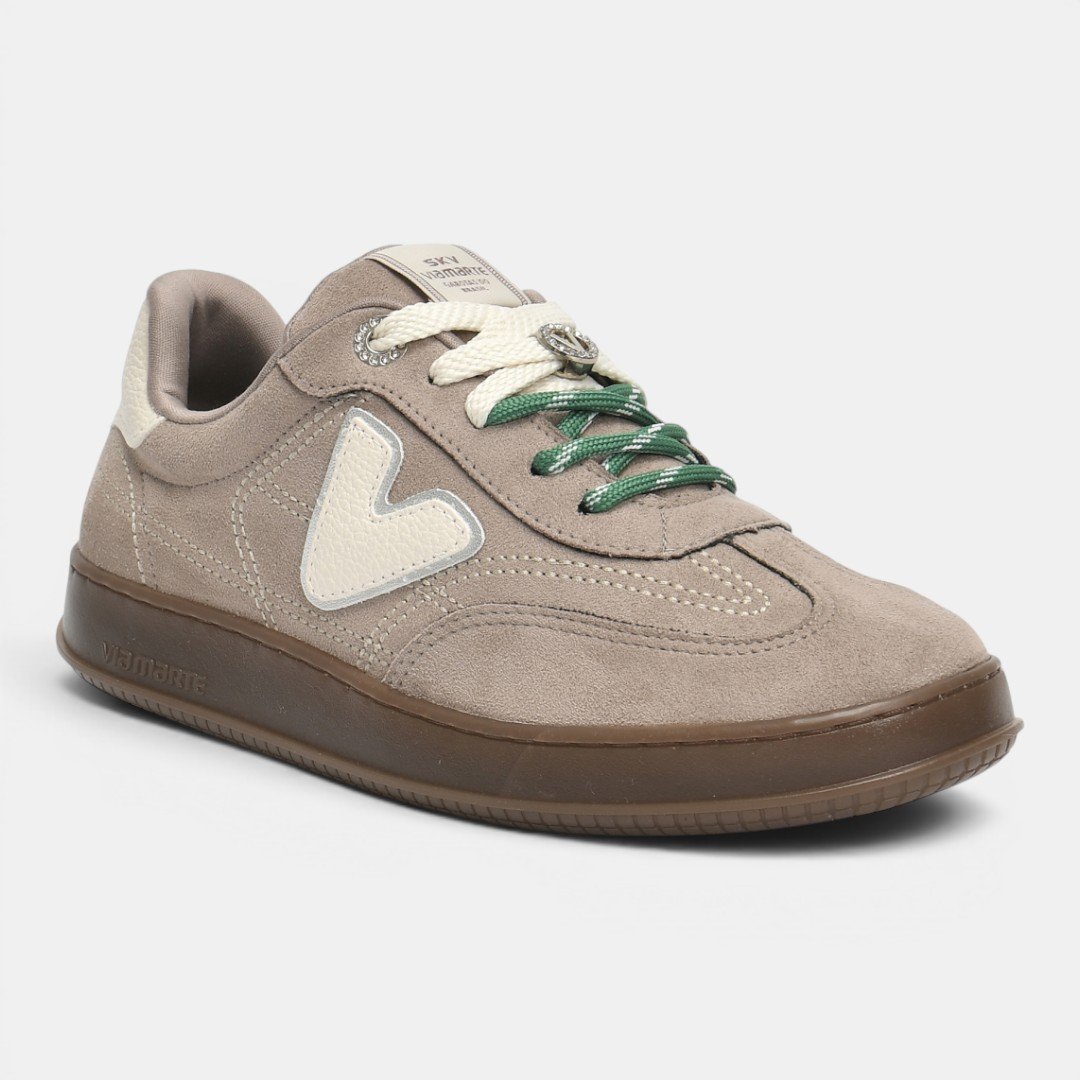 Tênis Via Marte Taupe Cinza com Verde Marrom 2