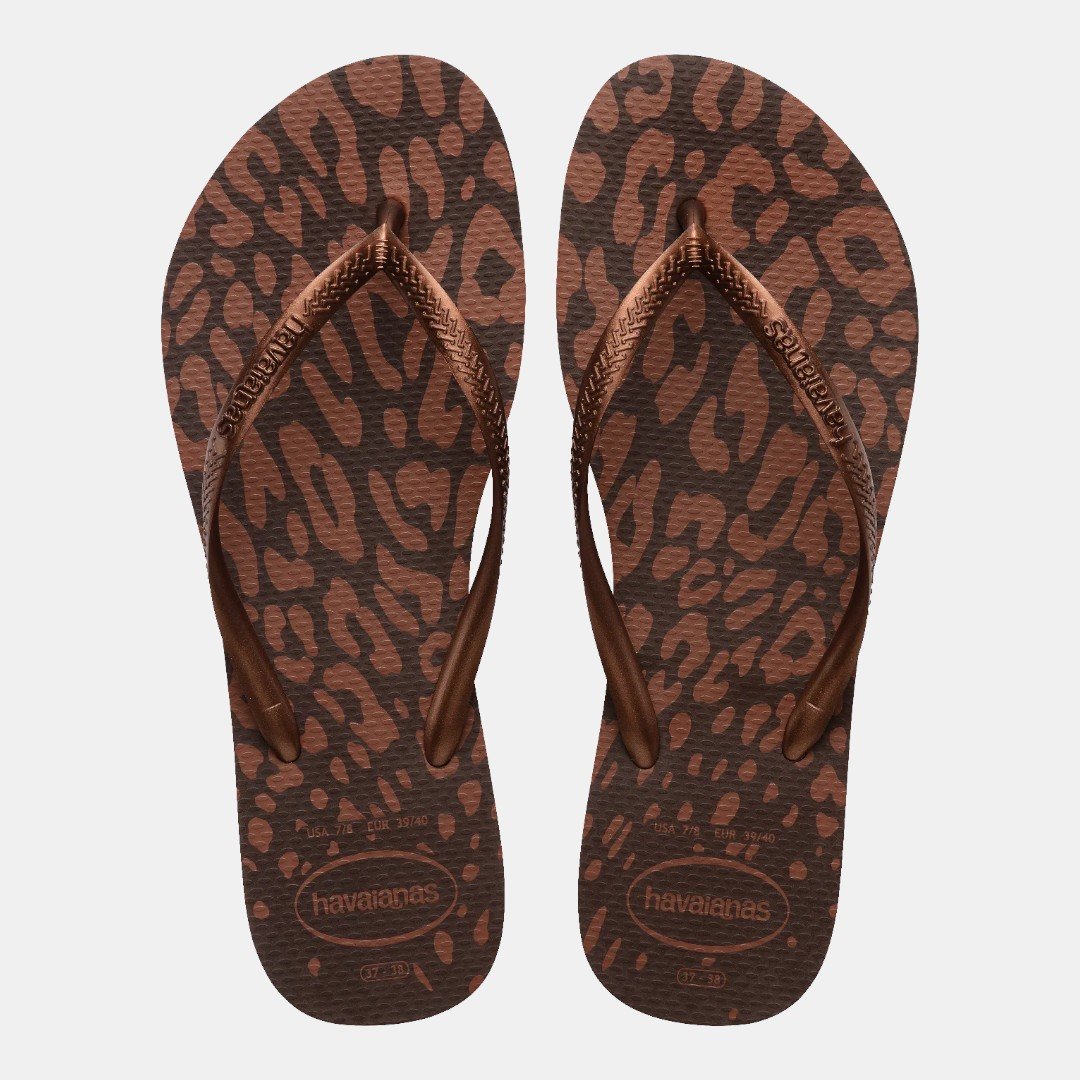 Chinelo Havaianas Slim Animals Marrom