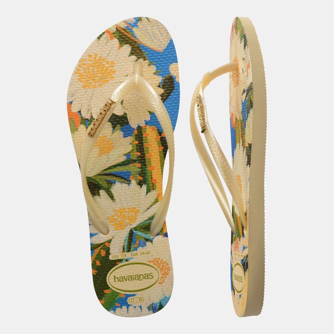 Chinelo Havaianas Slim Tropical Buttercream Marrom 5