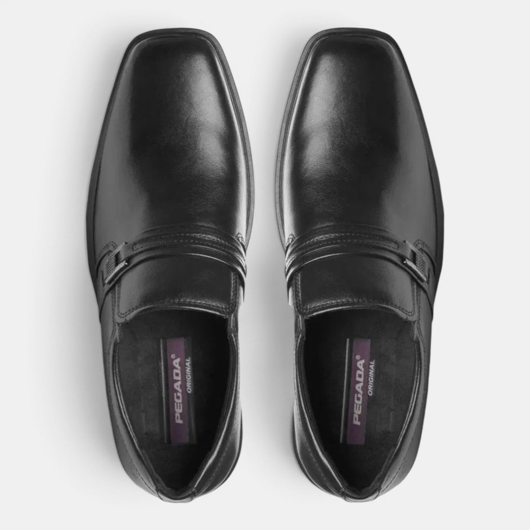 Sapato Social Pegada Masculino Em Couro Preto Preto 4