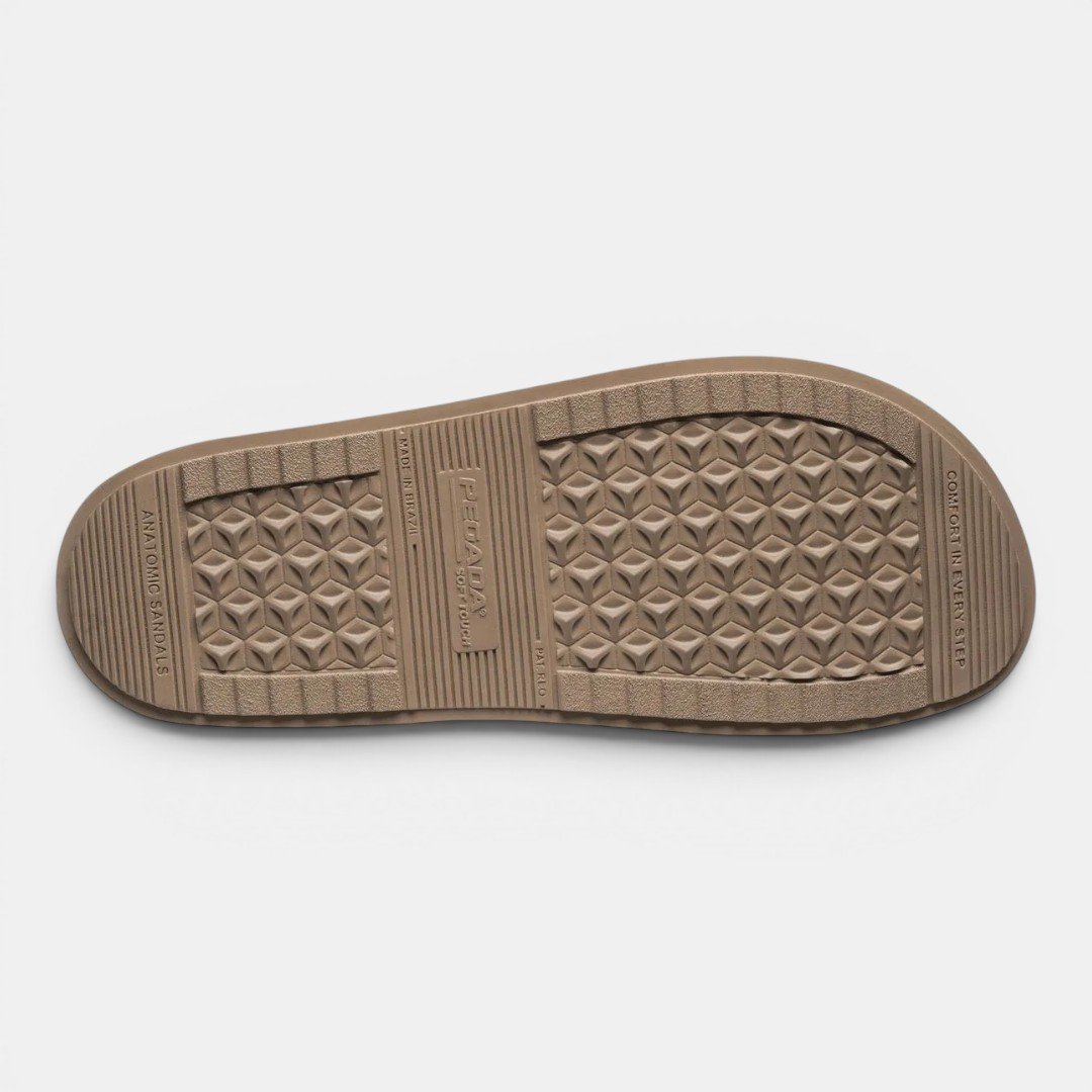 Chinelo Pegada Masculino Em Couro Pinhão Marrom 3