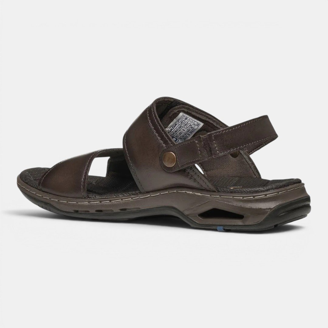 Sandália Pegada Masculina Em Couro Marrom Marrom 3