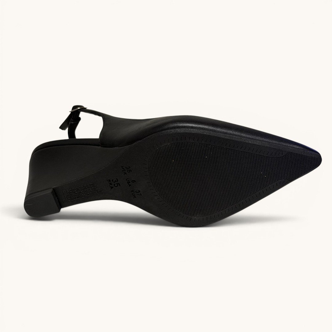 Scarpin Slingback Rio Sul Anabela Com Bico Fino Preto Preto 6