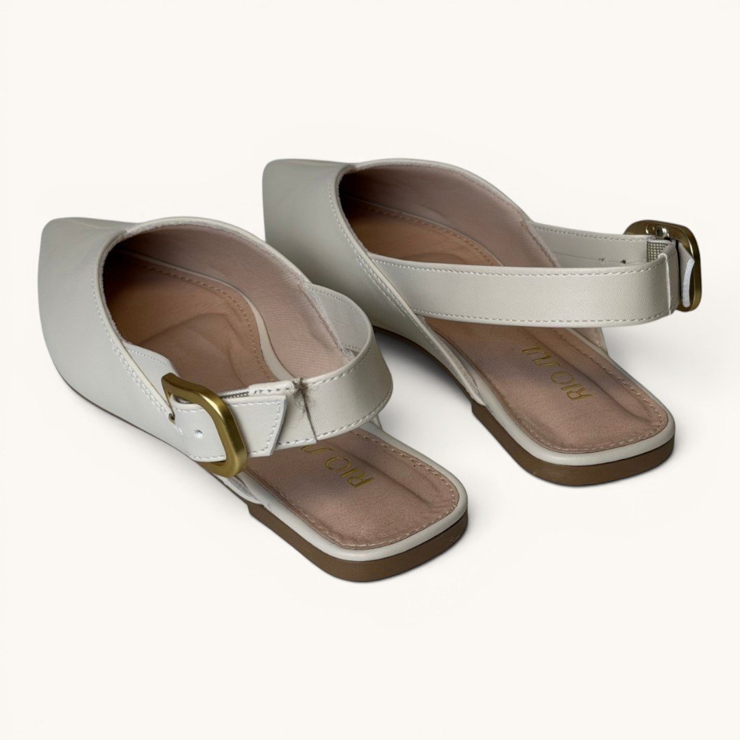 Sapatilha Slingback Rio Sul Off White Branco 5