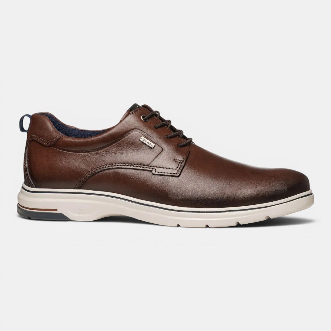 Sapato Casual Pegada Masculino Em Couro Marrom