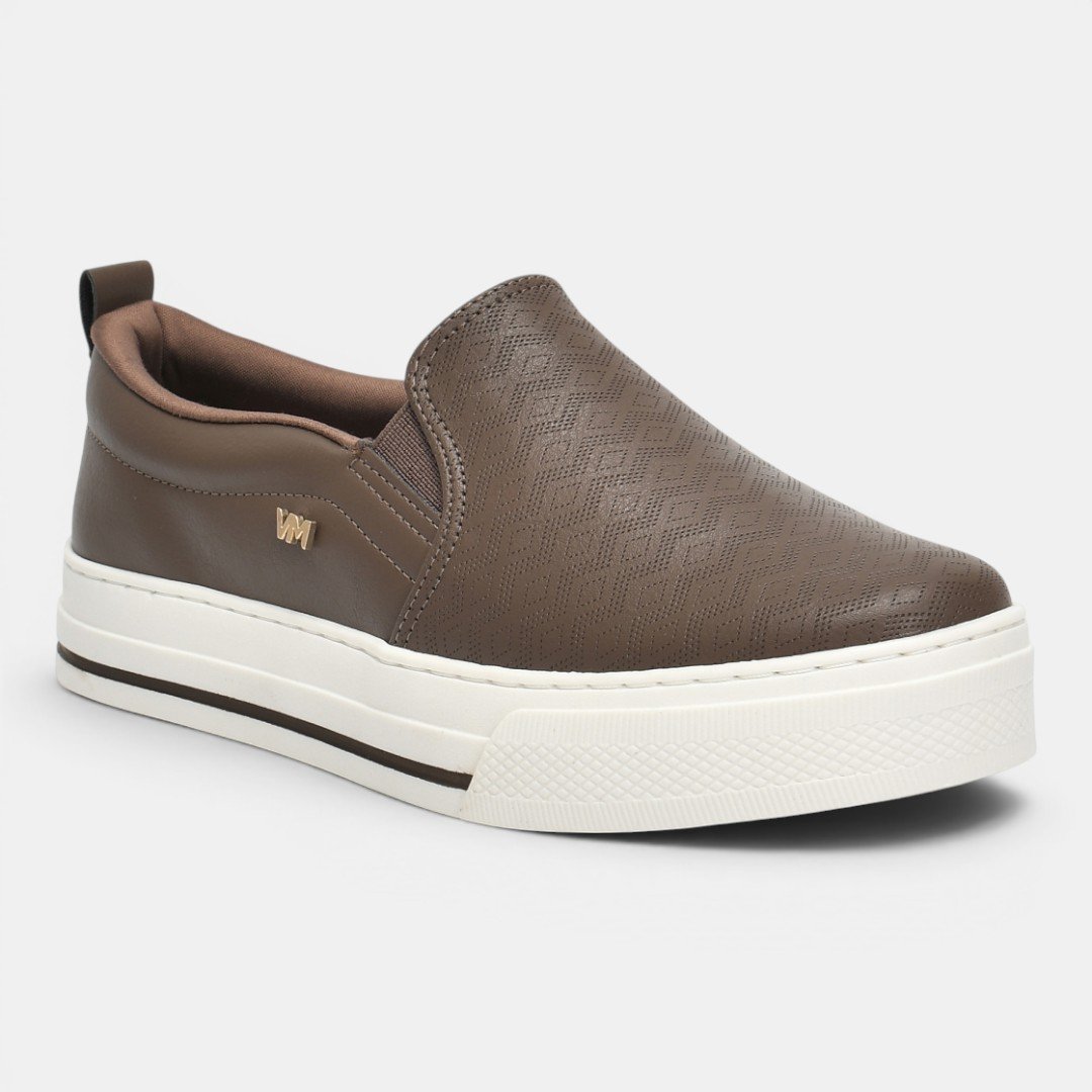 Tênis Via Marte Slip On Casual Marrom Bege 2