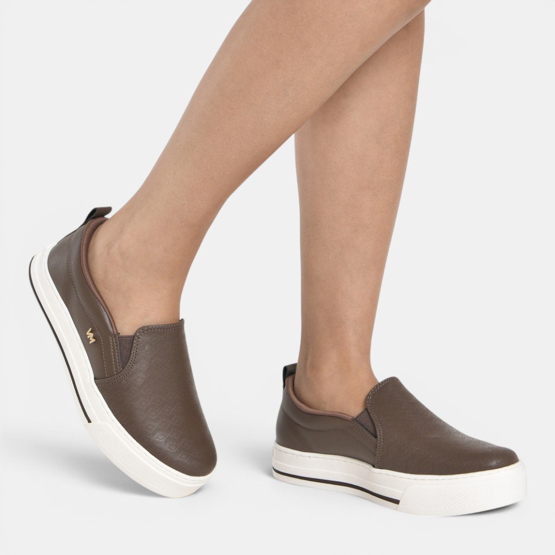 Tênis Via Marte Slip On Casual Marrom Bege 5
