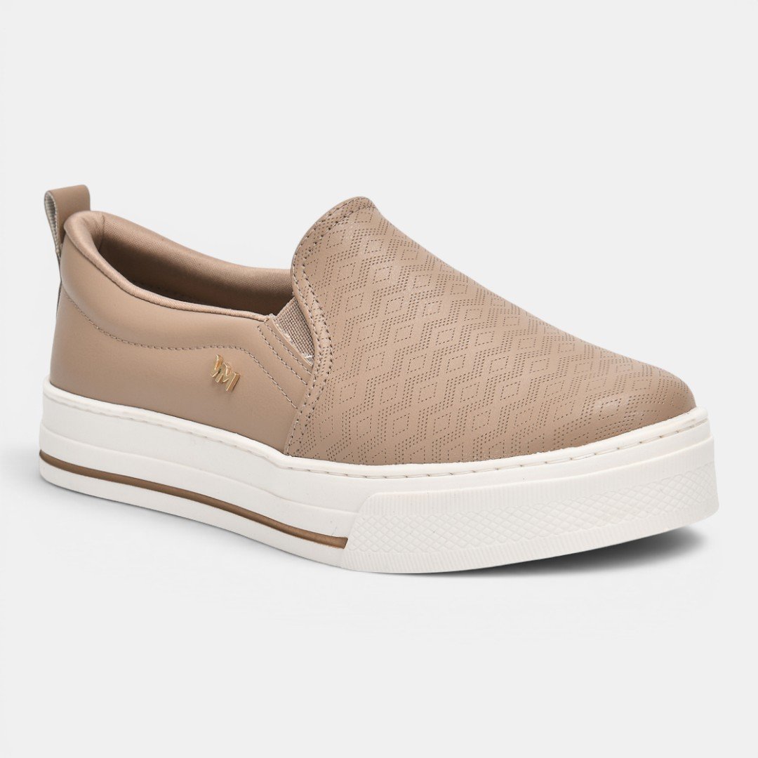 Tênis Via Marte Slip On Casual Nude Bege 2