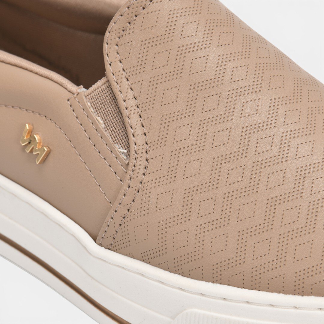 Tênis Via Marte Slip On Casual Nude Bege 4