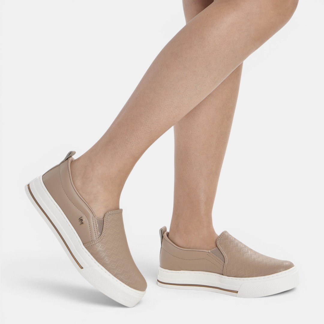 Tênis Via Marte Slip On Casual Nude Bege 5