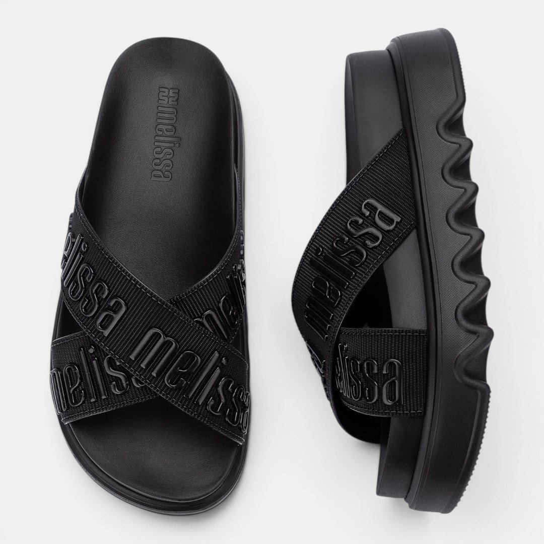 Tamanco Melissa Cross M-Lover Platform Preto Preto 2