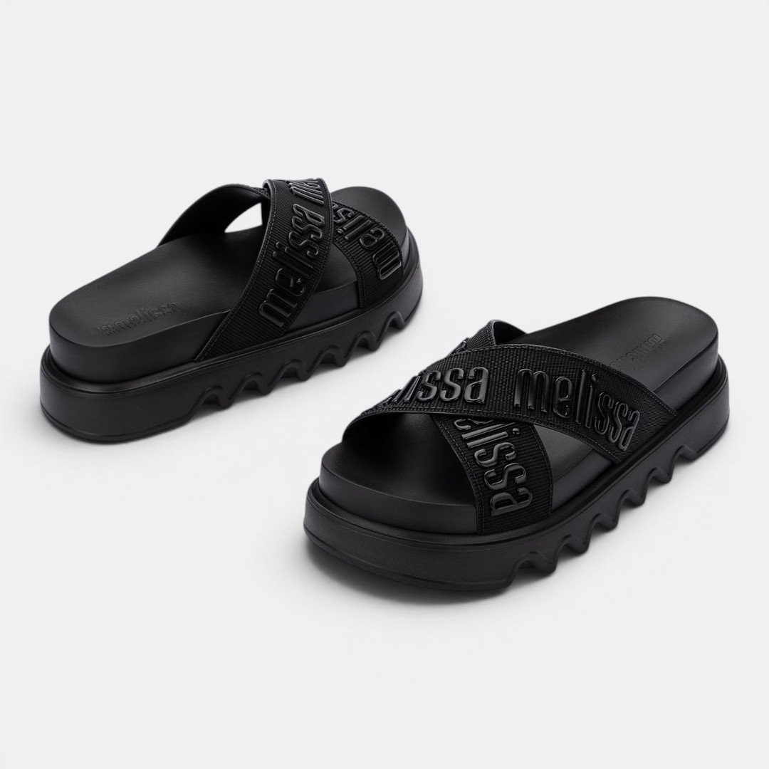 Tamanco Melissa Cross M-Lover Platform Preto Preto 4
