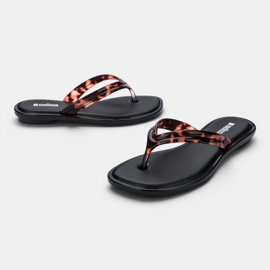 Chinelo Melissa Wave Flip Flop Preto Preto 4