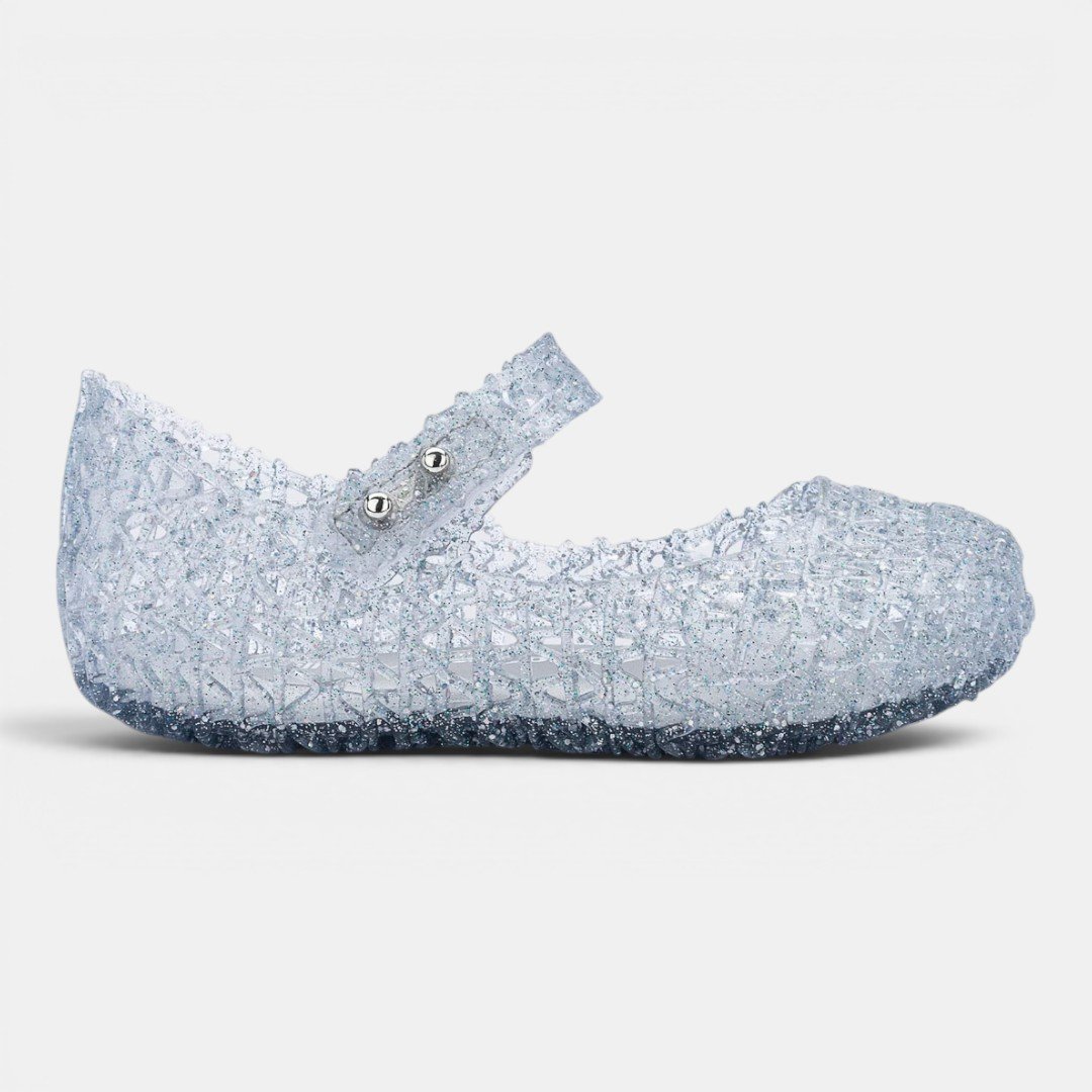 Sapatilha Mini Melissa Campana Papel De Bebê Glitter Holográfico
