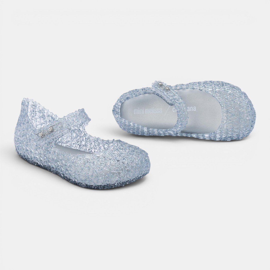 Sapatilha Mini Melissa Campana Papel De Bebê Glitter Holográfico Transparente 3