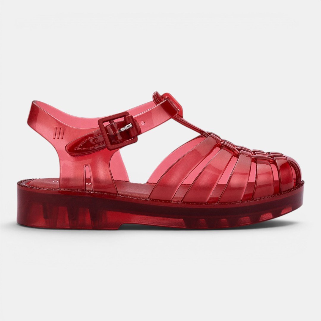 Sandália Mini Melissa Possession De Bebê Vermelho Transparente